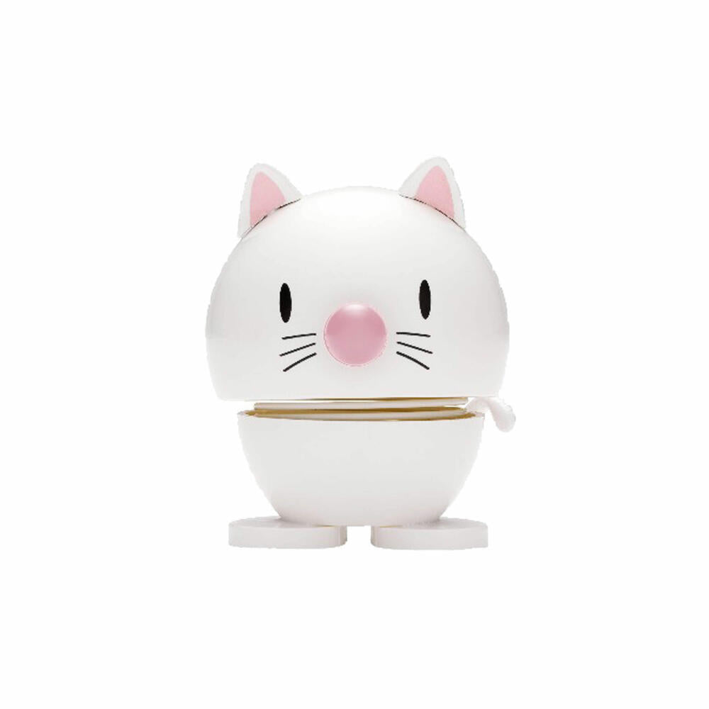 Hoptimist Cat, wobbly figure, wobbly figure, decorative figure, decorative idea, plastic, white, Ø 5 cm, 26127
