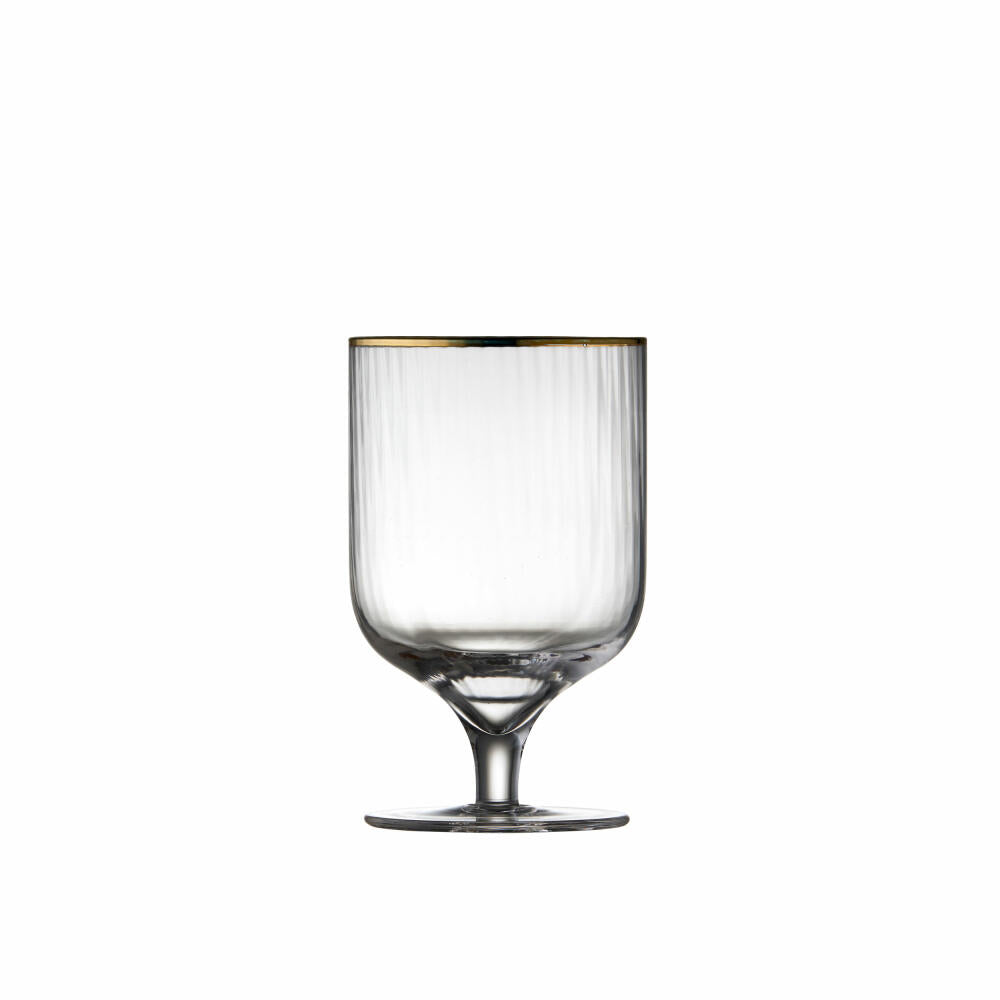 Lyngby Glas Weinglas Palermo Gold 4er Set, Glas mit Goldkante, Klar, 300 ml, 12058