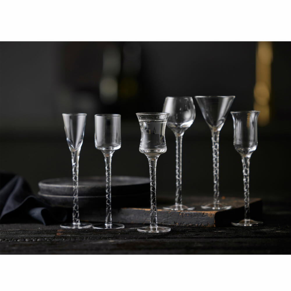 Lyngby Glas shot glass Rome set of 6, stemmed glasses, glass, clear, 18 cm, 27585