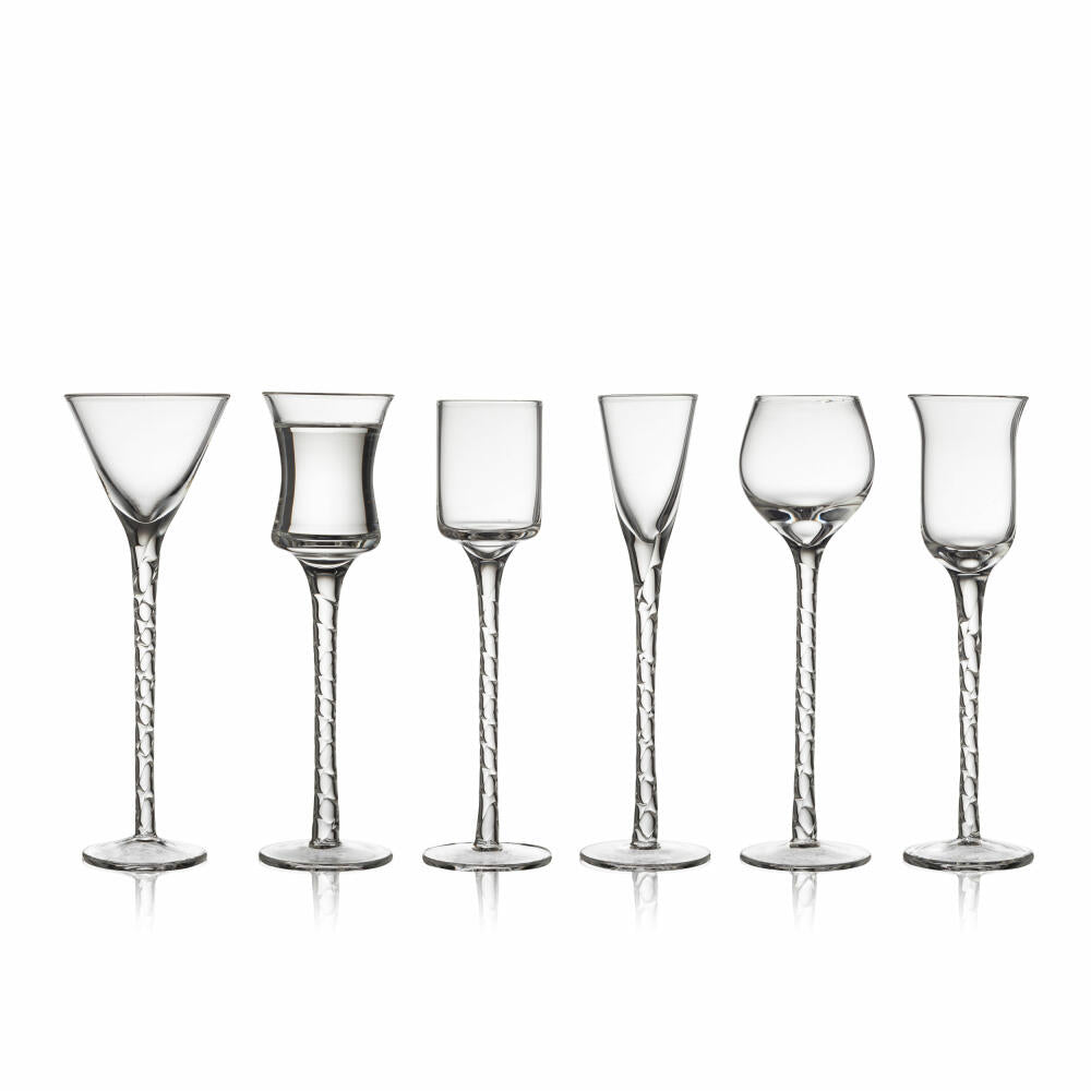 Lyngby Glas shot glass Rome set of 6, stemmed glasses, glass, clear, 18 cm, 27585