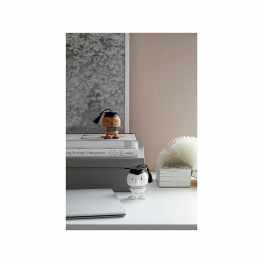 Hoptimist decorative figure IQ Bimble S Oak, student, wobbling figure, oak wood, brown, 6 cm, 27572