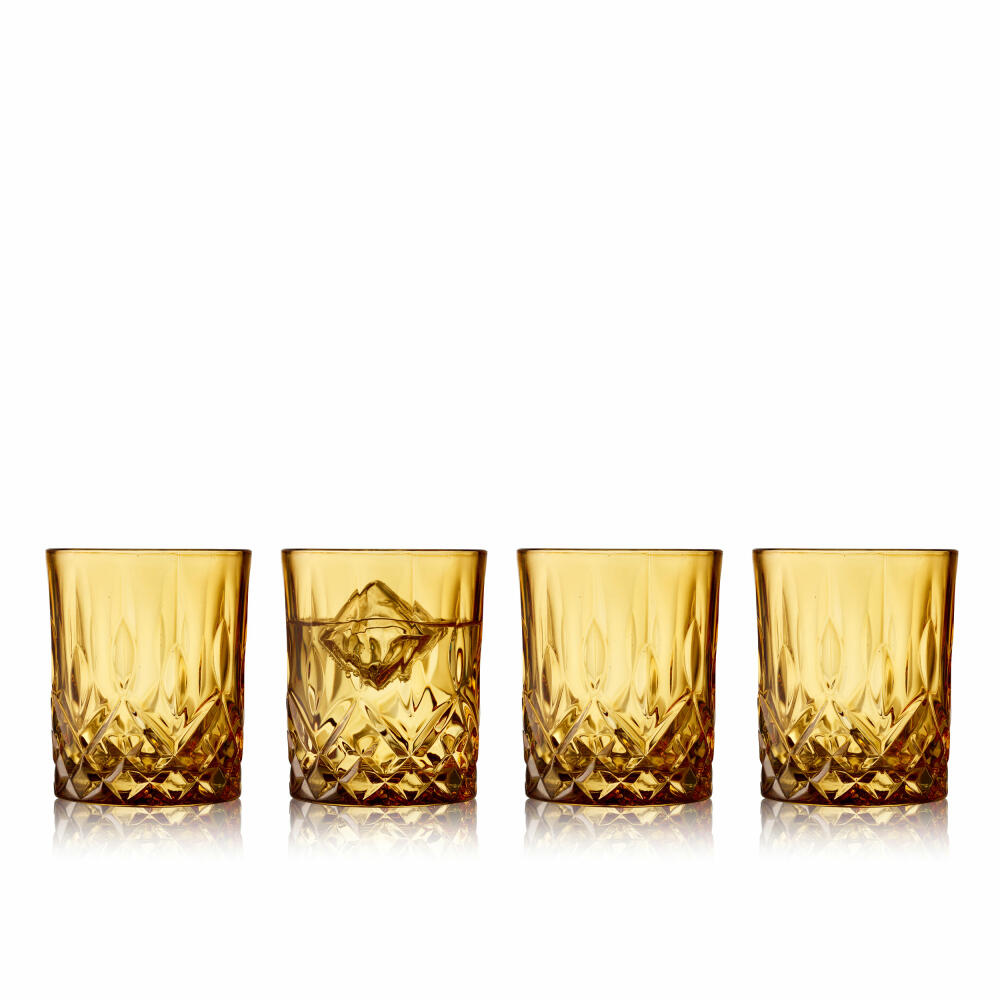 Lyngby glass whiskey glass Sorrento set of 4, tumbler, glass, amber, 320 ml, 27735