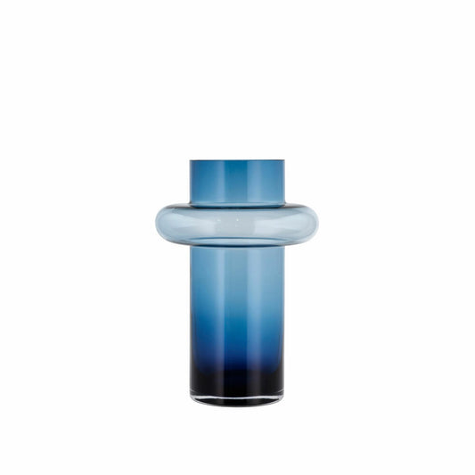 Lyngby Glas Vase Tube, längliche Dekovase, Blumenvase, Glas, Dark Blue, 30 cm, 23553