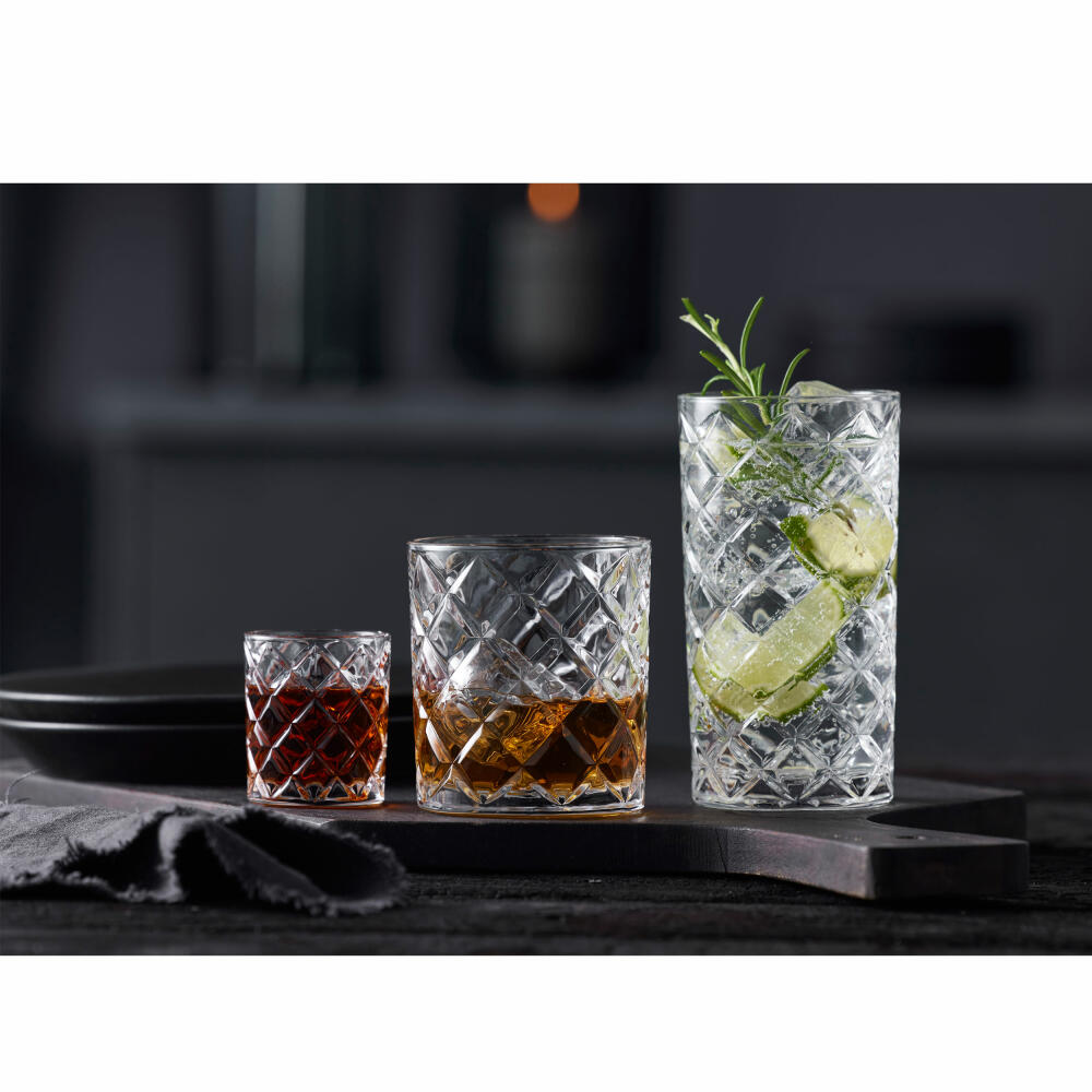 Lyngby Glass Whiskey Glass Diamond Set of 6, Tumbler, Glass, Clear, 350 ml, 25882