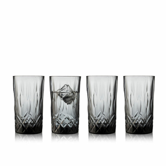 Lyngby glass highball glass Sorrento set of 4, long drink glasses, cocktail glasses, glass, smoke, 380 ml, 27784