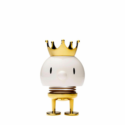 Hoptimist King Bumble, Wackelfigur, Wackel Figur, Dekoidee, Dekoration, Kunststoff, Weiß, H 12 cm, 26140