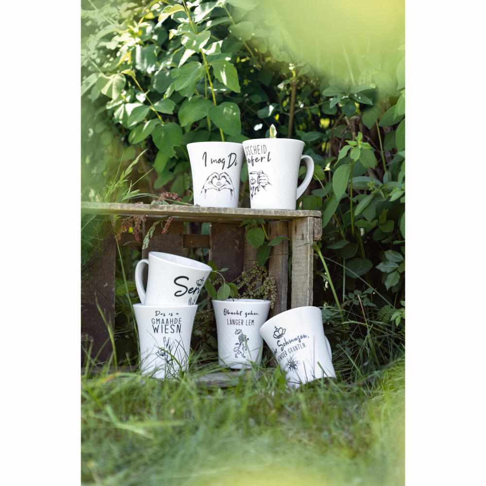 Seltmann Weiden Diva Becher Gmaahde Wiesn, Kaffeebecher, Teetasse, Tasse, Porzellan, 400 ml, 001.771943