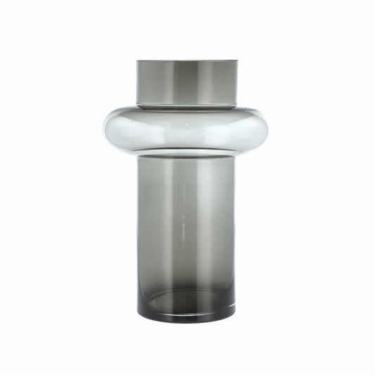 Lyngby Glas Vase Tube, längliche Dekovase, Blumenvase, Glas, Smoke, 40 cm, 23583