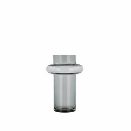 Lyngby Glas Vase Tube, längliche Dekovase, Blumenvase, Glas, Smoke, 25 cm, 23572