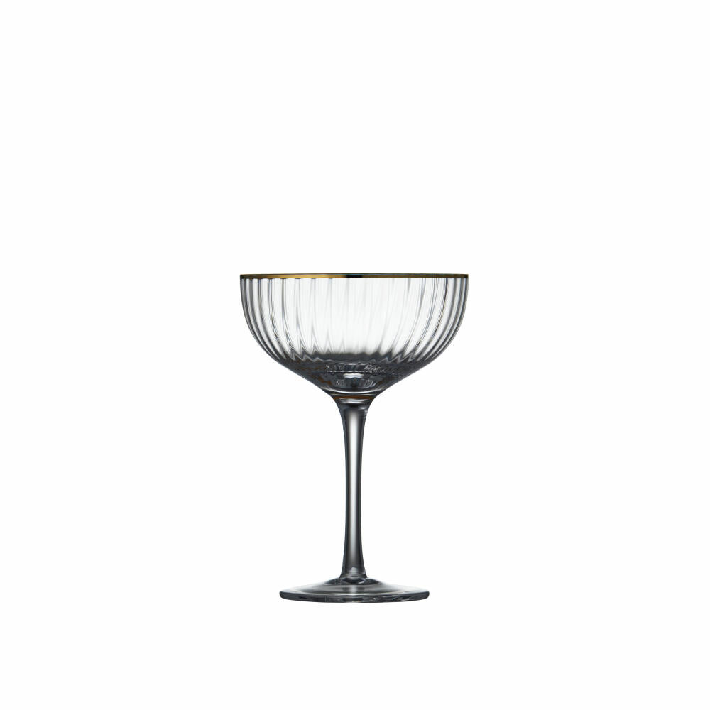 Lyngby Glas Cocktailglas Palermo Gold 4er Set, Glas mit Goldkante, Klar, 315 ml, 14634
