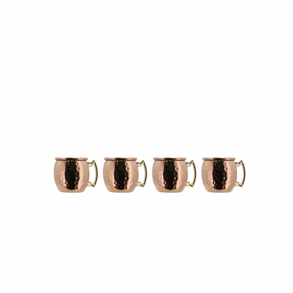 Lyngby Glas Moscow Mule Mini Glass Set of 4, Measuring Glasses, Copper, Steel, Copper, 80 ml, 24692