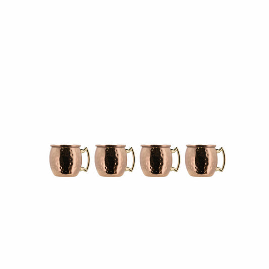 Lyngby Glas Moscow Mule Mini Glass Set of 4, Measuring Glasses, Copper, Steel, Copper, 80 ml, 24692