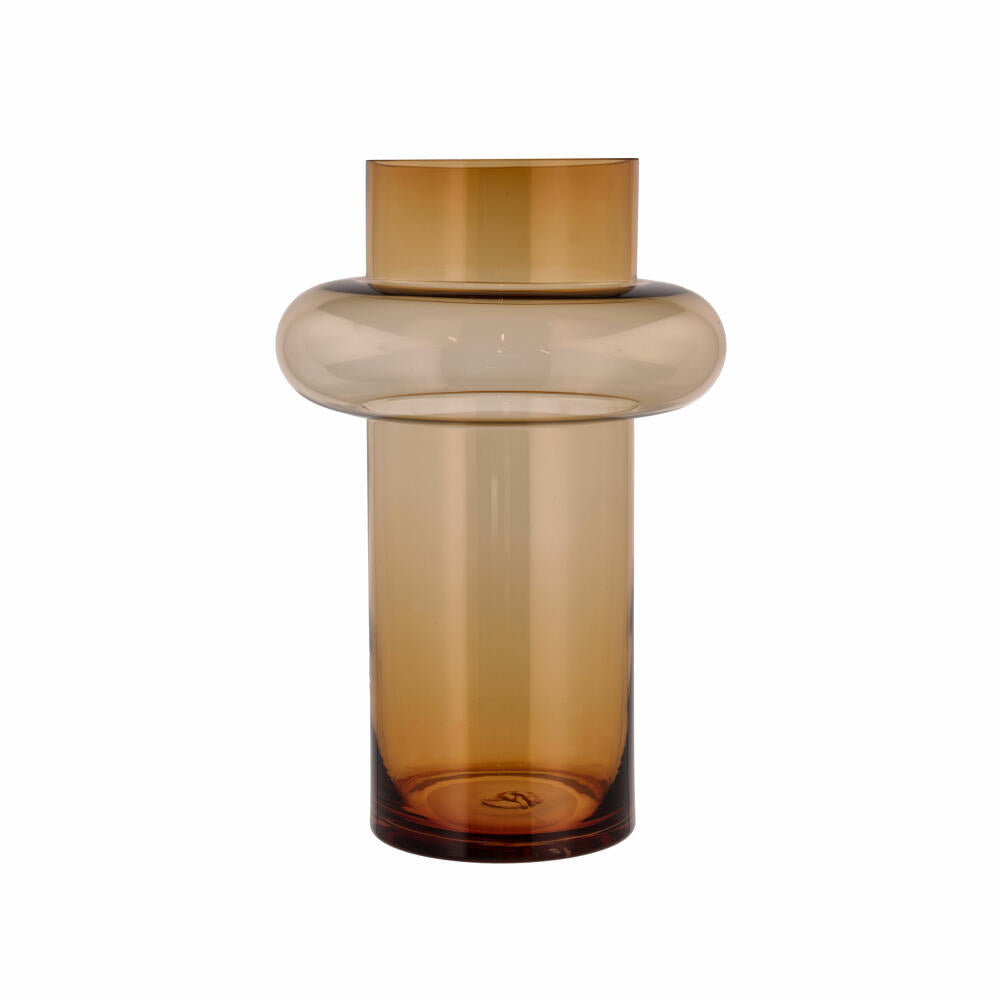 Lyngby Glas Vase Tube, elongated decorative vase, flower vase, glass, amber, 40 cm, 23552