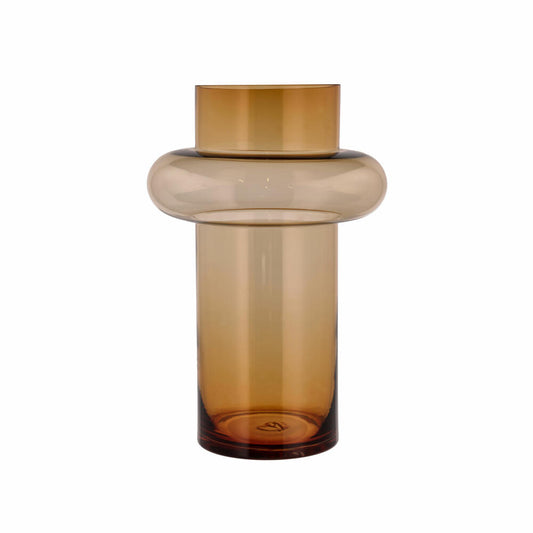 Lyngby Glas Vase Tube, längliche Dekovase, Blumenvase, Glas, Amber, 40 cm, 23552