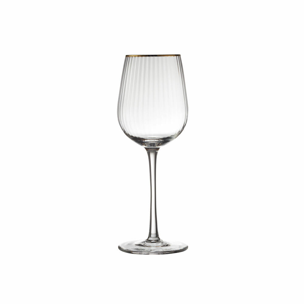 Lyngby Glas white wine glass Palermo Gold set of 4, wine glasses, glass, clear, 300 ml, 27578