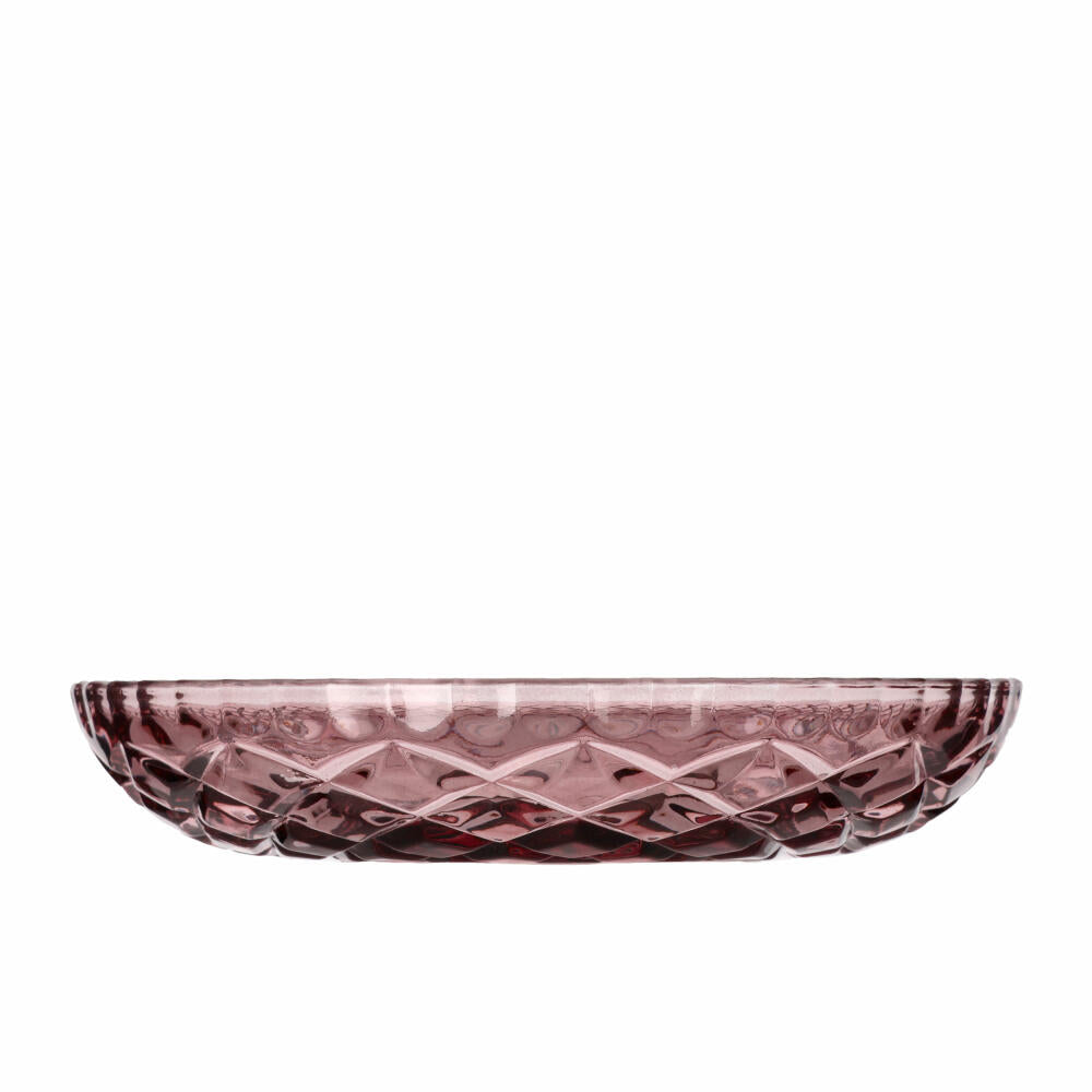 Lyngby glass plates Sorrento set of 4, dessert plates, glass, pink, 16 cm, 27799