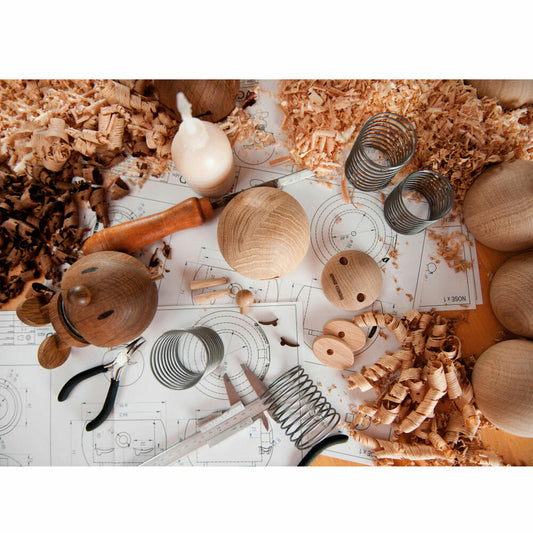 Hoptimist decorative figure Bumble L Smoked Oak, wobbling figure, oak wood, dark brown, 15 cm, 27560