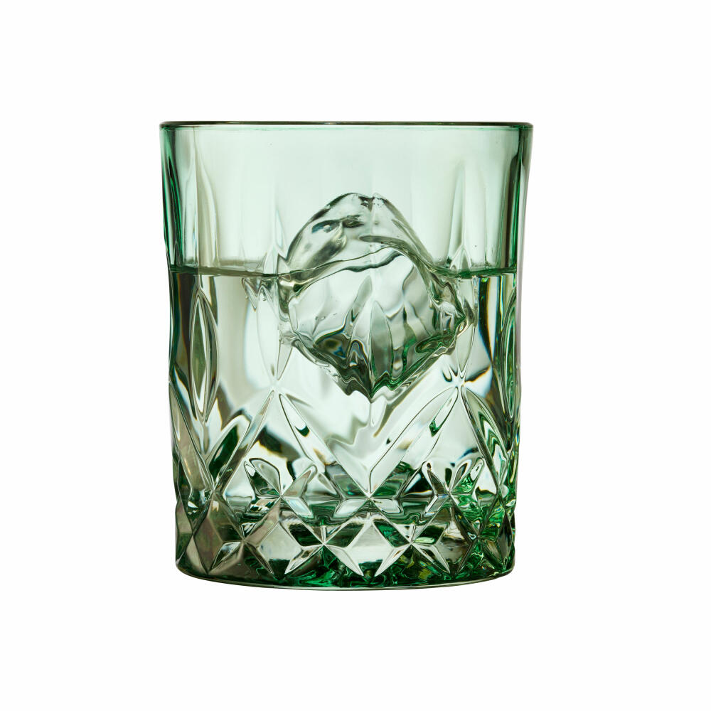 Lyngby glass whiskey glass Sorrento set of 4, tumbler, glass, green, 320 ml, 27730