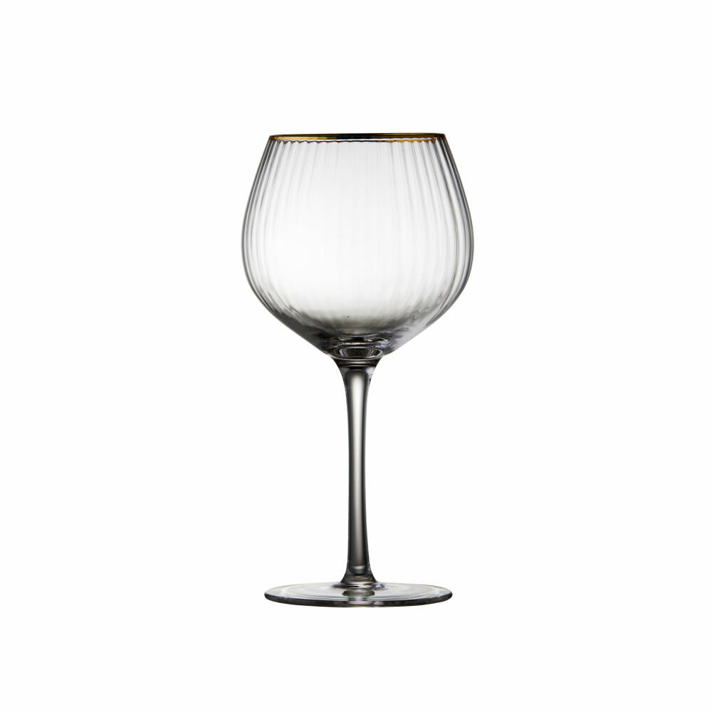 Lyngby Glas Gin & Tonic-Glas Palermo Gold 4er Set, Glas mit Goldkante, Klar, 650 ml, 12061