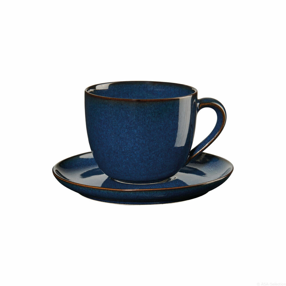 ASA Selection saisons Cappuccinotasse mit Unterer Midnight Blue, Kaffeetasse, Cappuccino Tasse, Kaffee, Steinzeug, Blau, 230 ml, 27130119