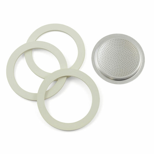 Bialetti seal and filter for espresso maker 2 cups, spare part, replacement, sealing ring, Ø 57 mm, 800032