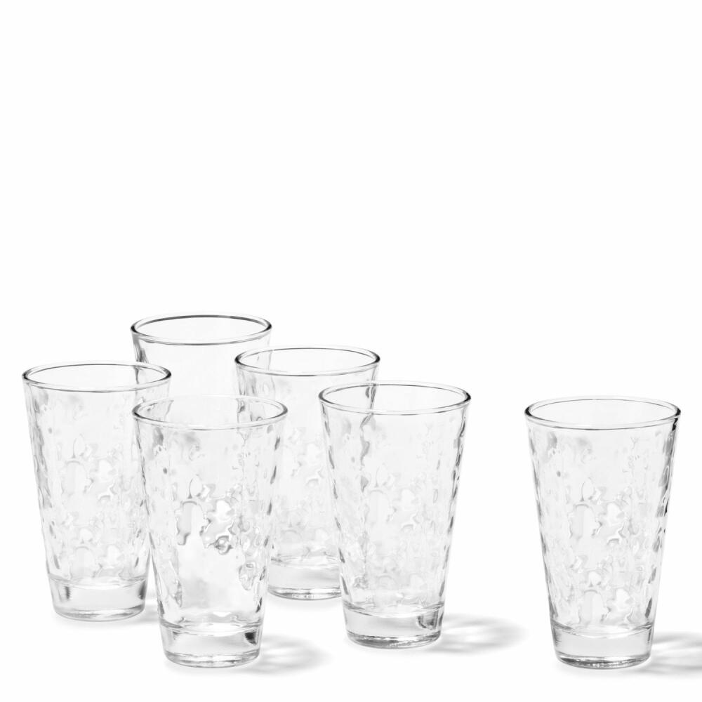Leonardo Optic Becher Groß 6er Set, Trinkglas, Wasserglas, Saftglas, Glas, 300 ml, 86709