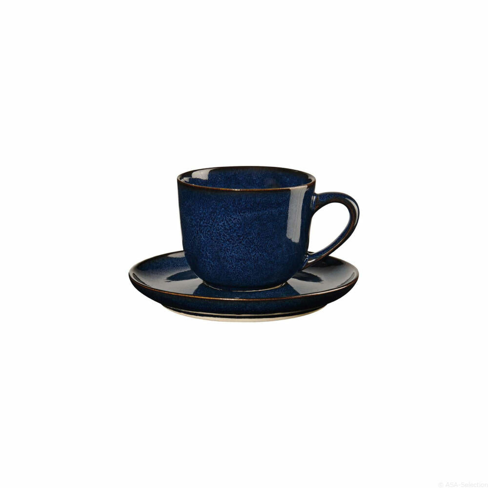 ASA Selection saisons Espressotasse mit Unterer Midnight Blue, Espresso Tasse, Kaffeetasse, Untertasse, Steinzeug, Blau, 90 ml, 27110119