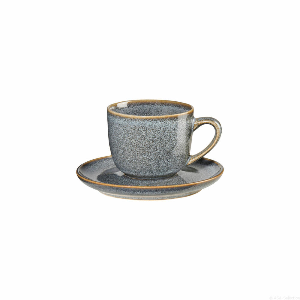 ASA Selection saisons Espressotasse mit Unterer Denim, Espresso Tasse, Kaffeetasse, Untertasse, Steinzeug, Blau, 90 ml, 27110118