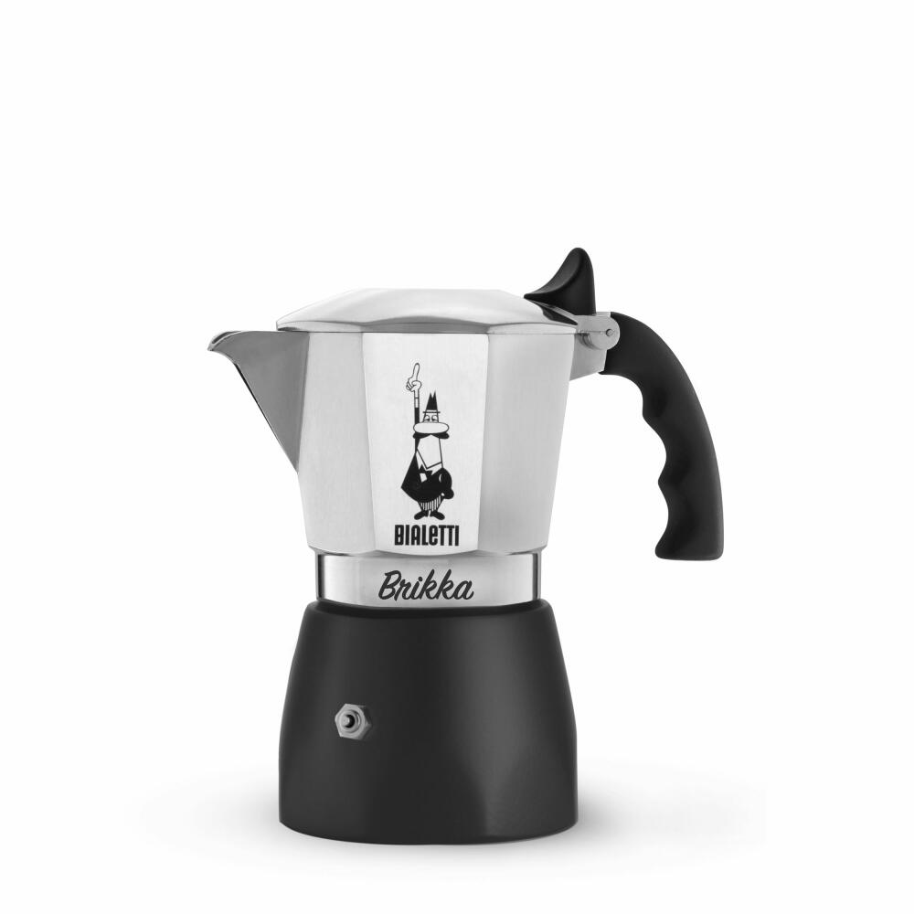 Bialetti Espressokocher New Brikka 2020 für 4 Tassen, Espresso, Espressokanne, Aluminium, Silber, 150 ml, 7314
