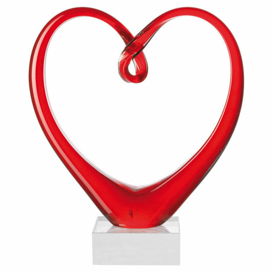 Leonardo Heart Sculpture, Heart, Glass Sculpture, Decoration, Decorative Sculpture, Glass Object, Red, 90871