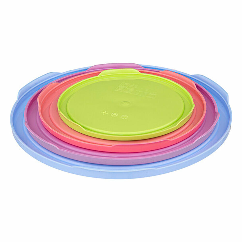 5five Simply Smart Salatschüssel-Set 4-tlg. mit Deckel, Glas, PP-Kunststoff, Mehrfarbig, 97268