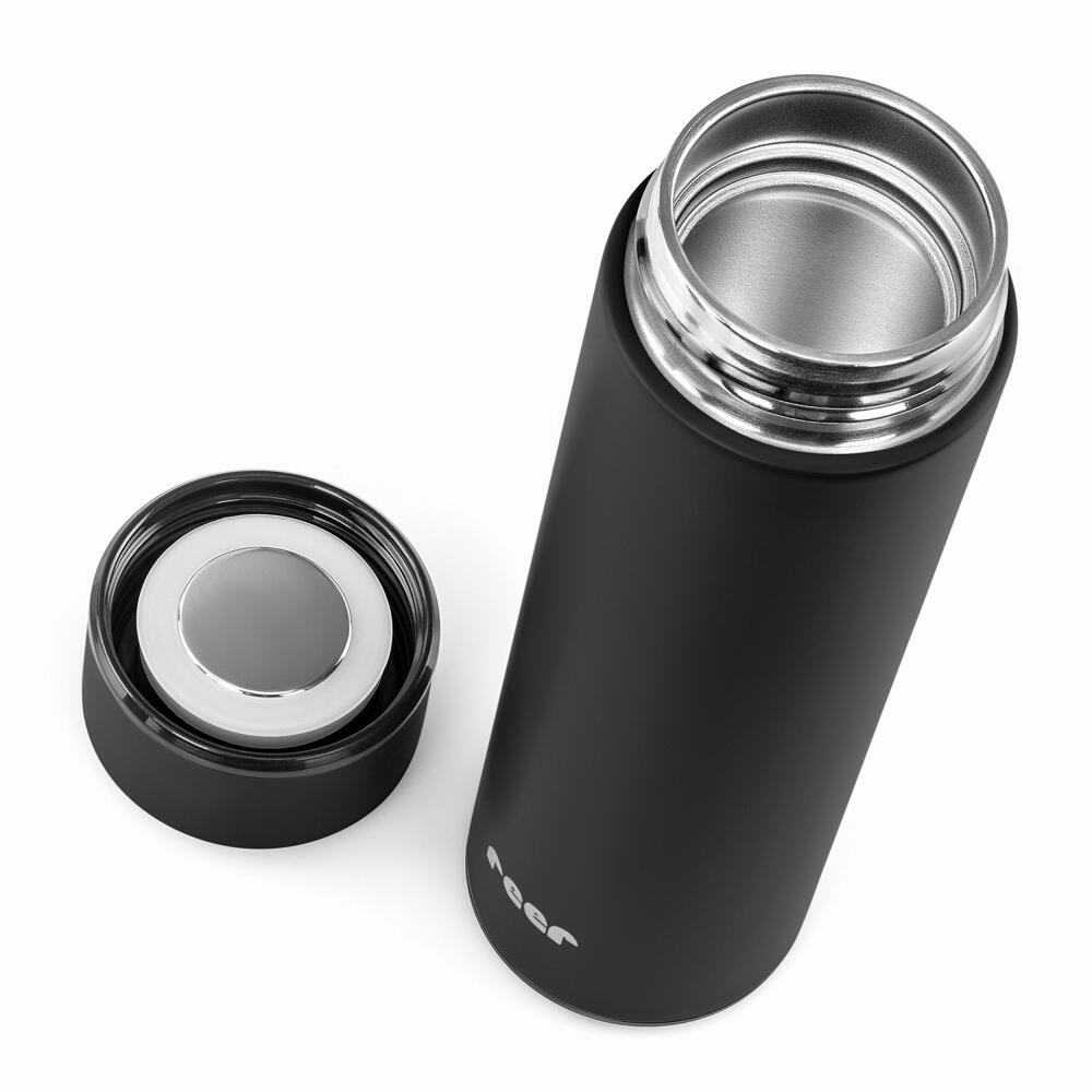 reer ColourDesign stainless steel insulated bottle, insulated bottle, thermos flask, insulated bottle, black, 450 ml, 90011