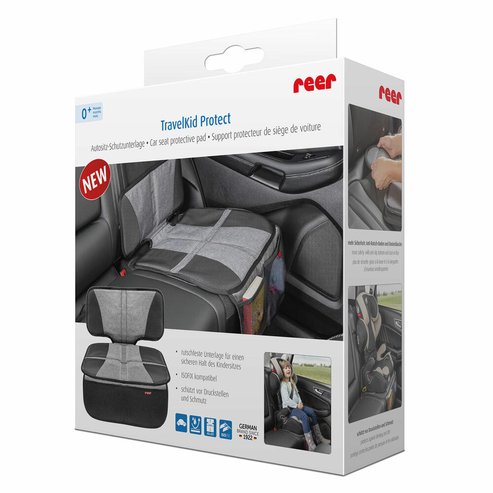 reer TravelKid Protect car seat protective pad, pad for child seat, child seat pad, with pockets, 86061