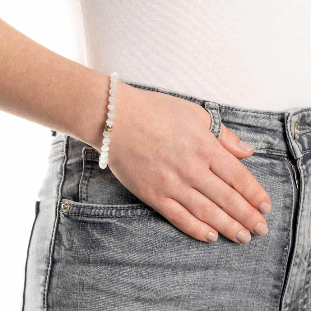 Leonardo Jewels Armband Perlina, Schmuckarmband, Edelstahl, Weiß, 022630