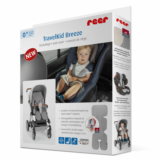 reer TravelKid Breeze Sitzauflage, Wärmeregulierend, Sitz Auflage, für Kinderwagen und Kindersitz, 86131