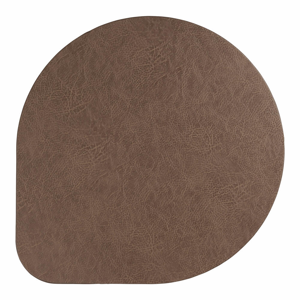 ASA Selection organic vegan leather table set, placemat, placemat, place mat, coaster, PU, ​​36.5 cm, nougat / brown, 78402076