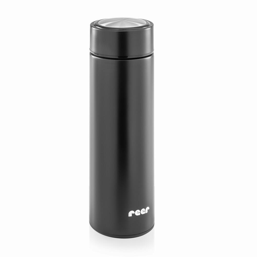 reer ColourDesign stainless steel insulated bottle, insulated bottle, thermos flask, insulated bottle, black, 450 ml, 90011