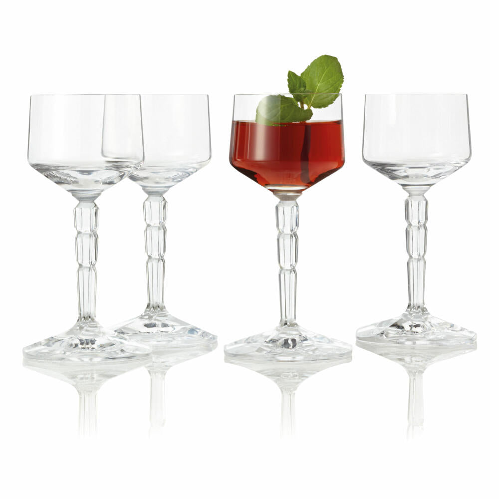 Leonardo Spiritii liqueur glasses set, set of 6, liqueur glass, liqueur glass, stem glass, faceted, Teqton, transparent, 60 ml, 022745