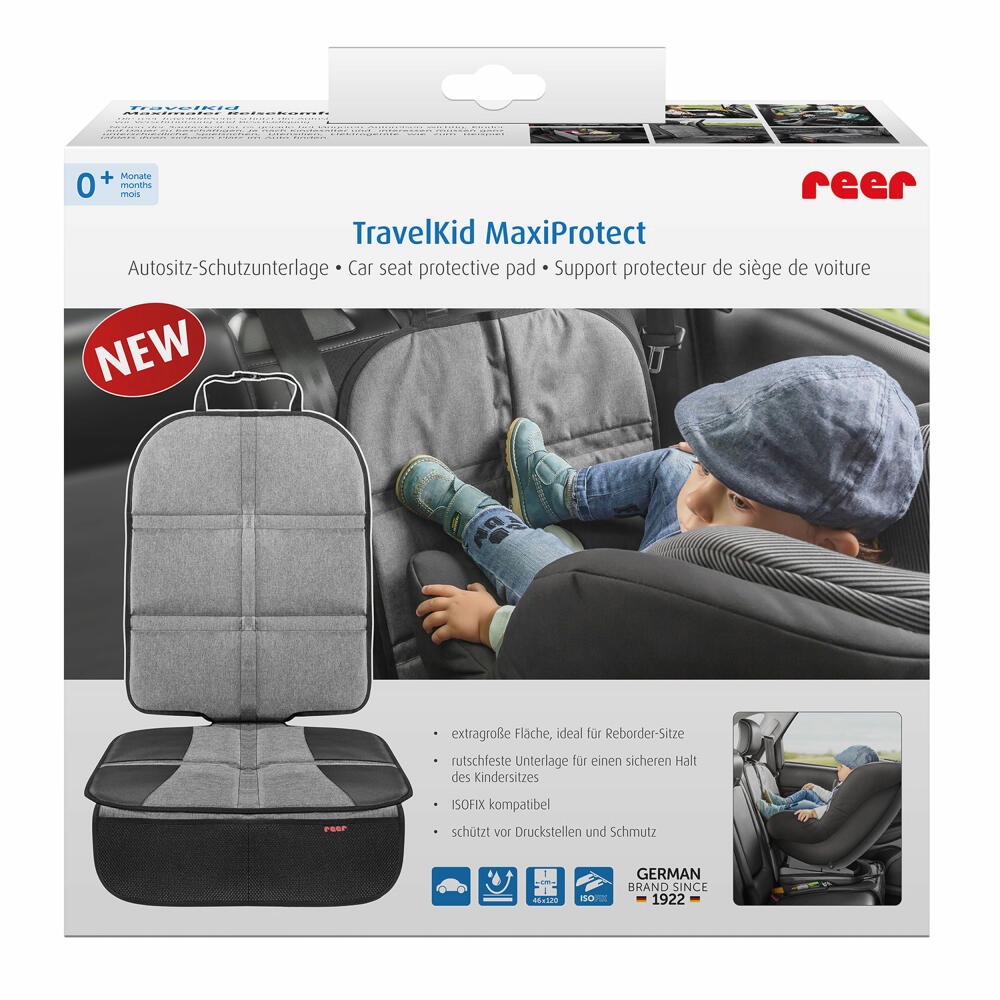 reer TravelKid MaxiProtect car seat protective pad, pad for child seat, child seat pad, with pockets, 86071