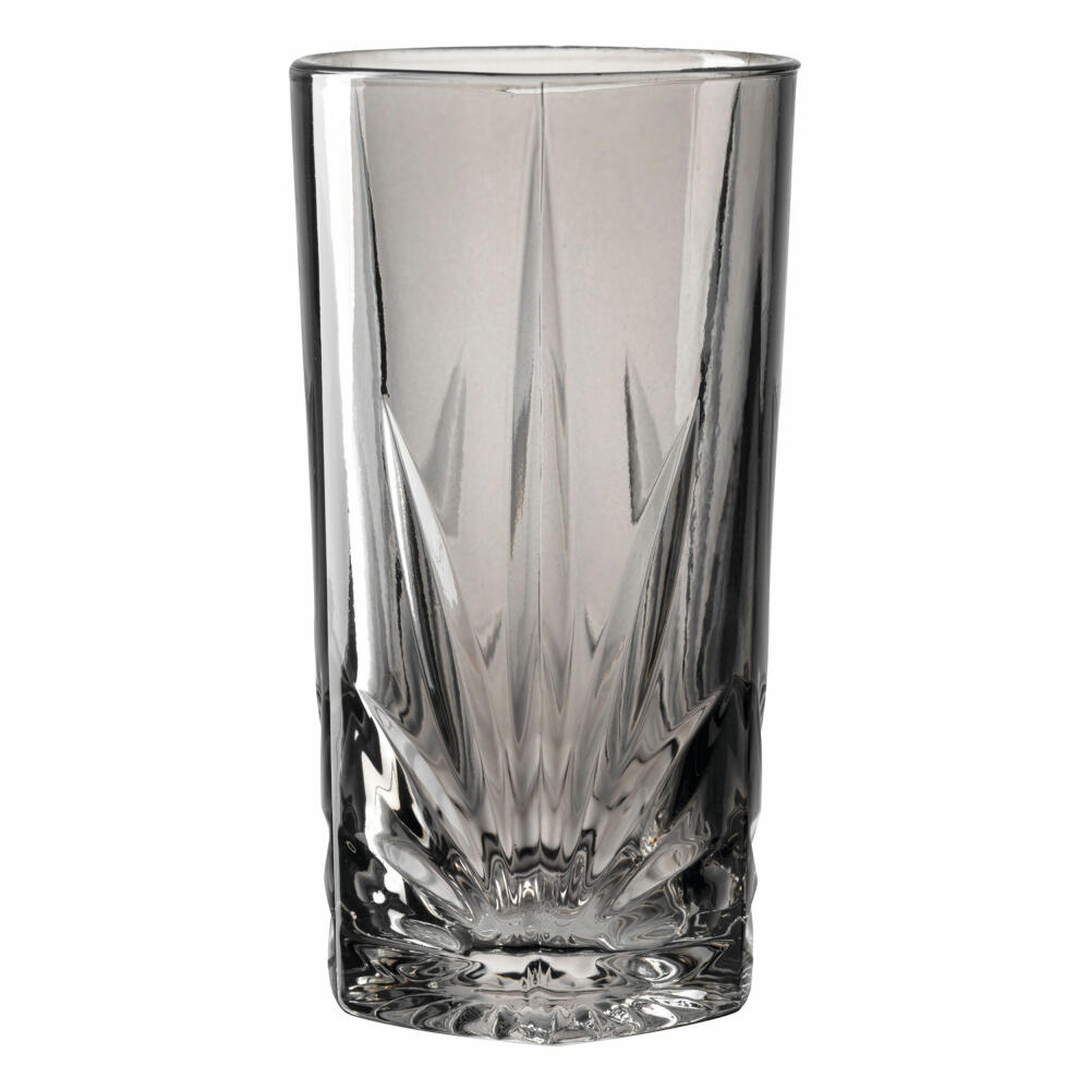 Leonardo Trinkglas Capri, Wasserglas, Saftglas, Kalk-Natron Glas, Grau, 530 ml, 022361