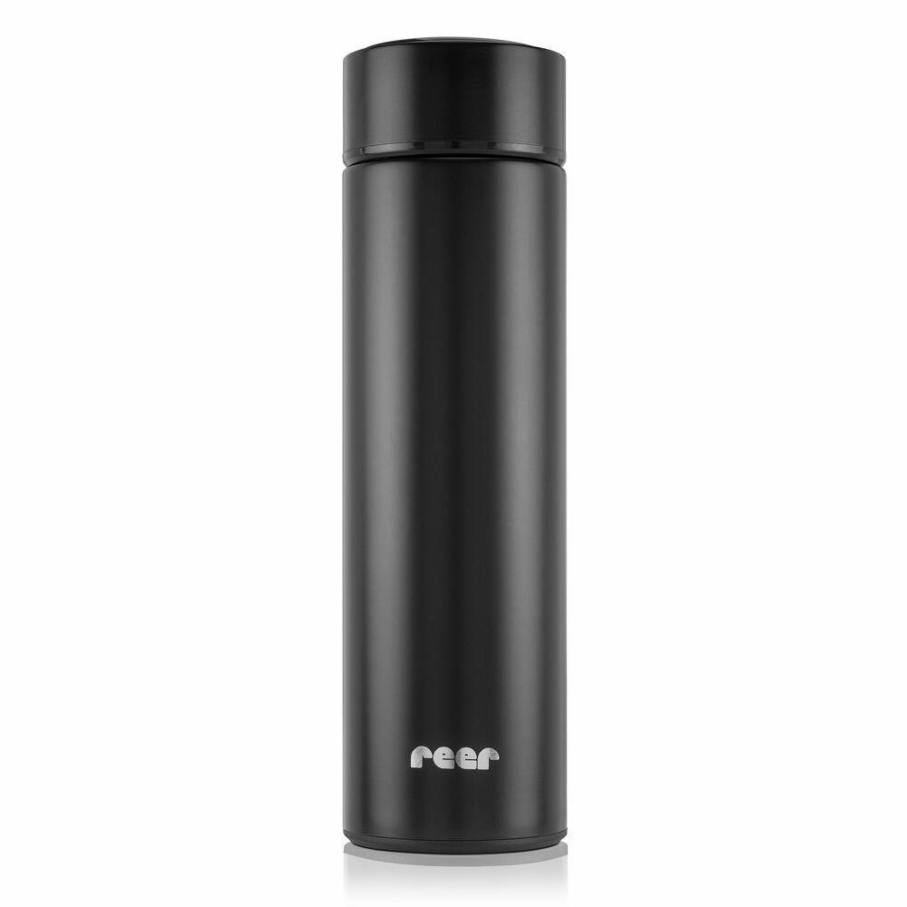 reer ColourDesign stainless steel insulated bottle, insulated bottle, thermos flask, insulated bottle, black, 450 ml, 90011