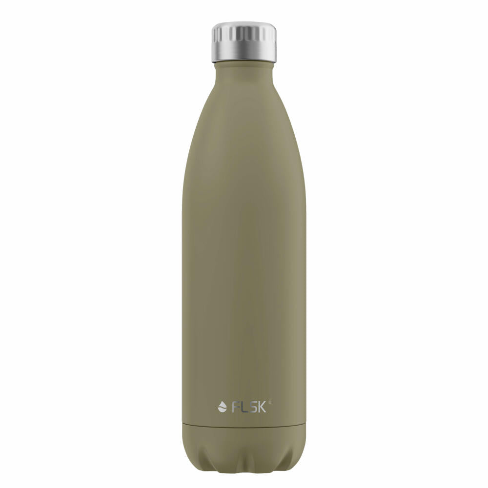 FLSK Trinkflasche Khaki, Isolierflasche, Thermoflasche, Flasche, Edelstahl, 1 L, 1010-1000-0020