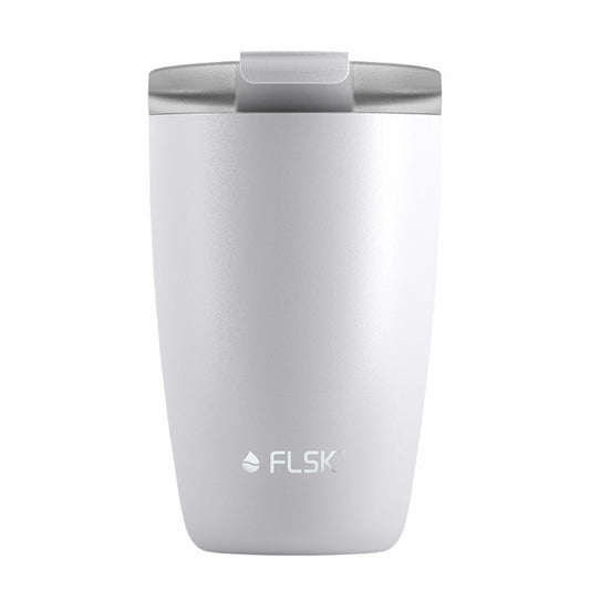 FLSK CUP Coffee To Go-Becher White, Kaffeebecher, Isolierbecher, Thermobecher, Edelstahl, 350 ml, 1030-0350-0010