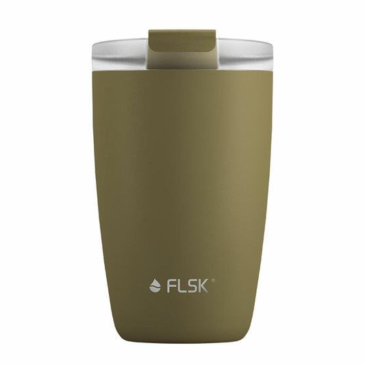 FLSK CUP Coffee To Go-Becher Khaki, Kaffeebecher, Isolierbecher, Thermobecher, Edelstahl, 350 ml, 1030-0350-0020
