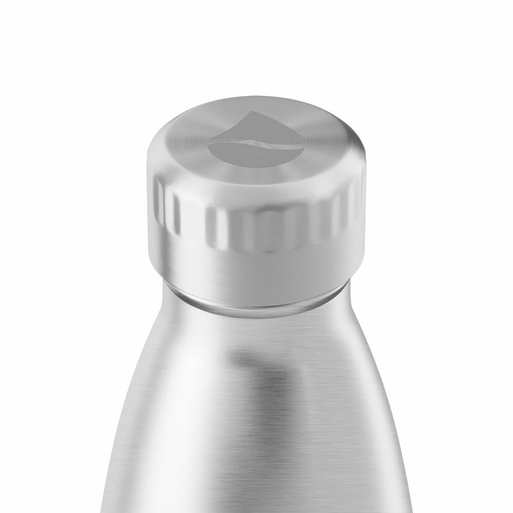 FLSK Trinkflasche STNLS, Isolierflasche, Thermoflasche, Flasche, Edelstahl, Silber, 500 ml, 1010-0500-0013