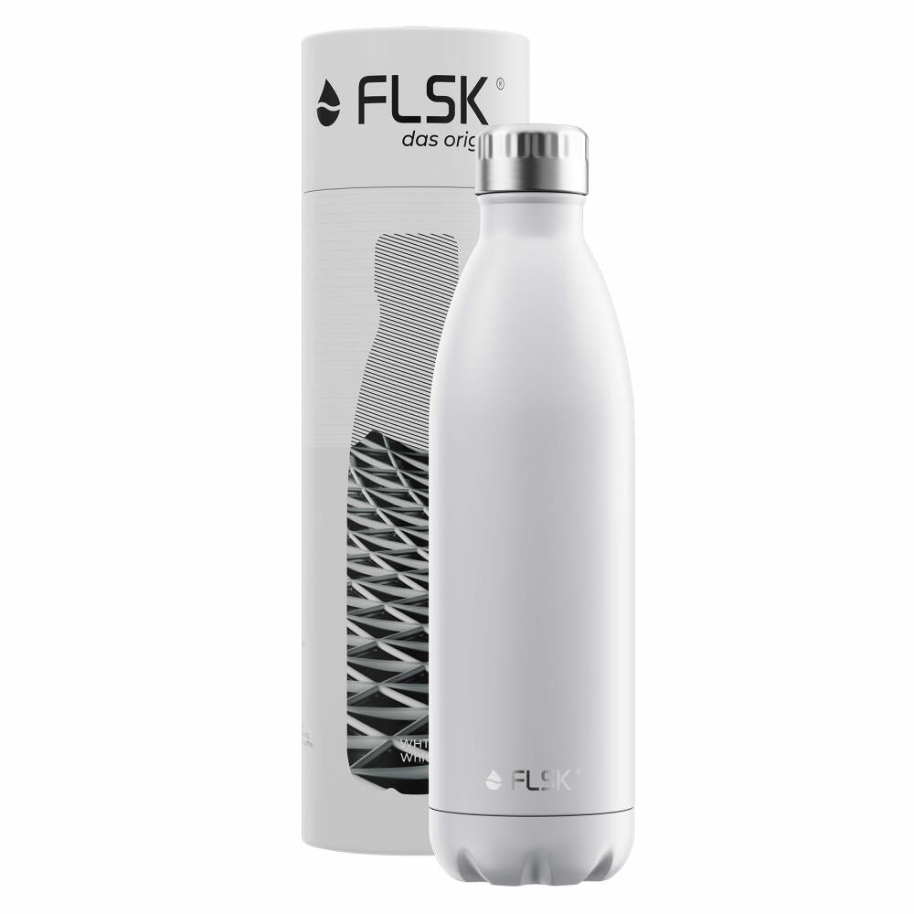 FLSK Trinkflasche WHTE, Isolierflasche, Thermoflasche, Flasche, Edelstahl, Weiß, 750 ml, 1010-0750-2010