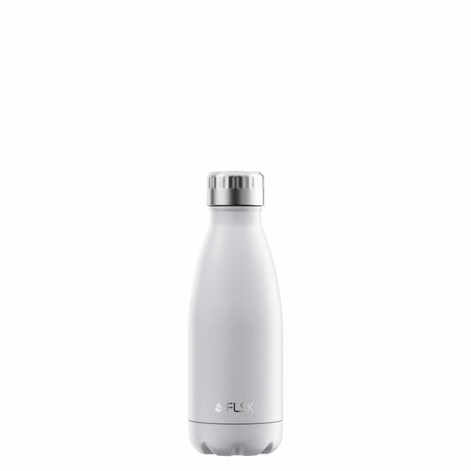 FLSK Trinkflasche WHTE, Isolierflasche, Thermoflasche, Flasche, Edelstahl, Weiß, 350 ml, 1010-0350-0010