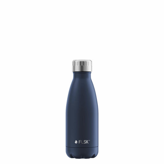 FLSK Trinkflasche MDNGHT, Isolierflasche, Thermoflasche, Flasche, Edelstahl, Dunkelblau, 350 ml, 1010-0350-0012