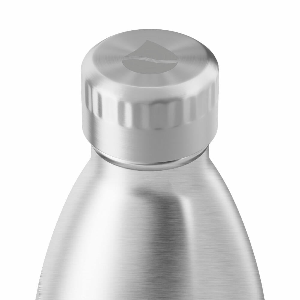 FLSK Trinkflasche STNLS, Isolierflasche, Thermoflasche, Flasche, Edelstahl, Silber, 1 L, 1010-1000-0013