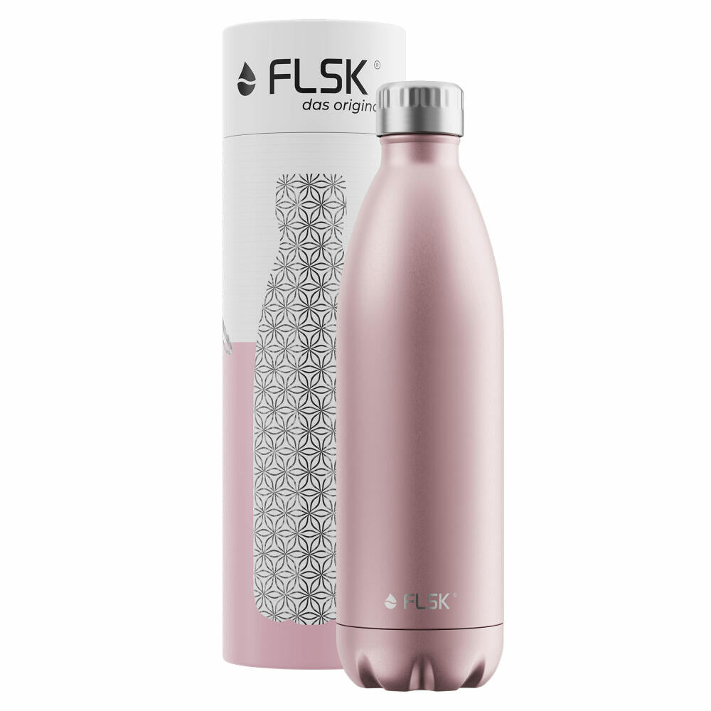 FLSK Trinkflasche Roségold, Isolierflasche, Thermoflasche, Flasche, Edelstahl, 1 L, 1010-1000-0011
